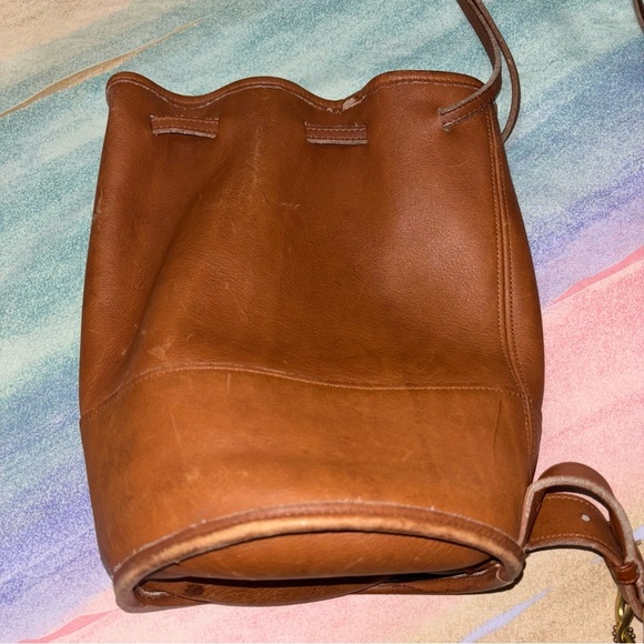 Vintage Old COACH 9984 Drawstring Shoulder Bag -Brown Leather - Picture 6 of 13